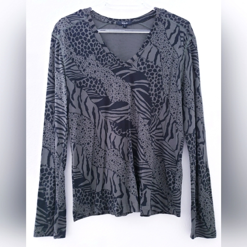 Rails Abstract Animal Print Long Sleeve Top